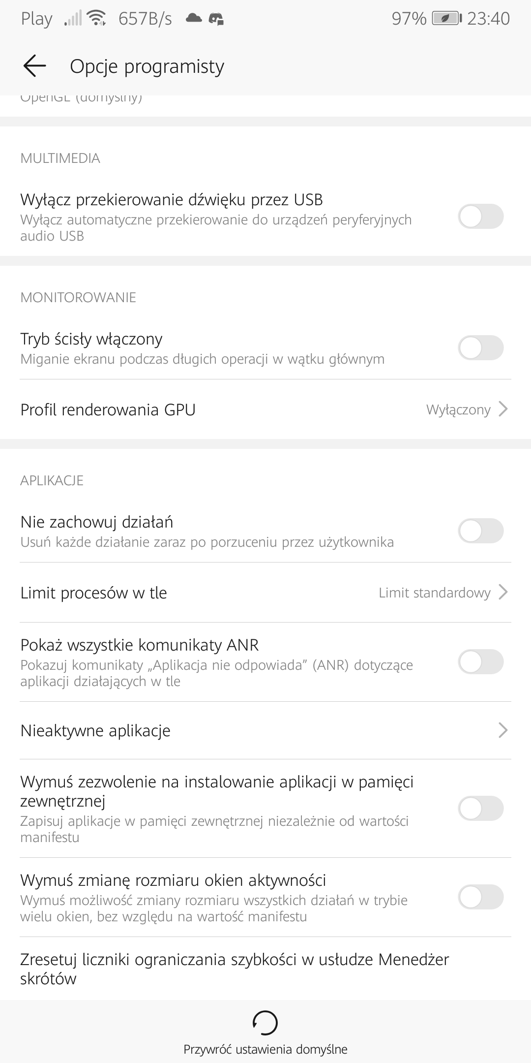 wyłączanie aplikacji w tle w Androidzie