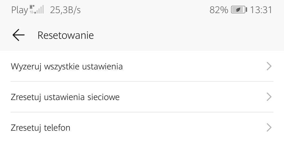 Resetowanie ustawień fabrycznych w systemie operacyjnym Android
