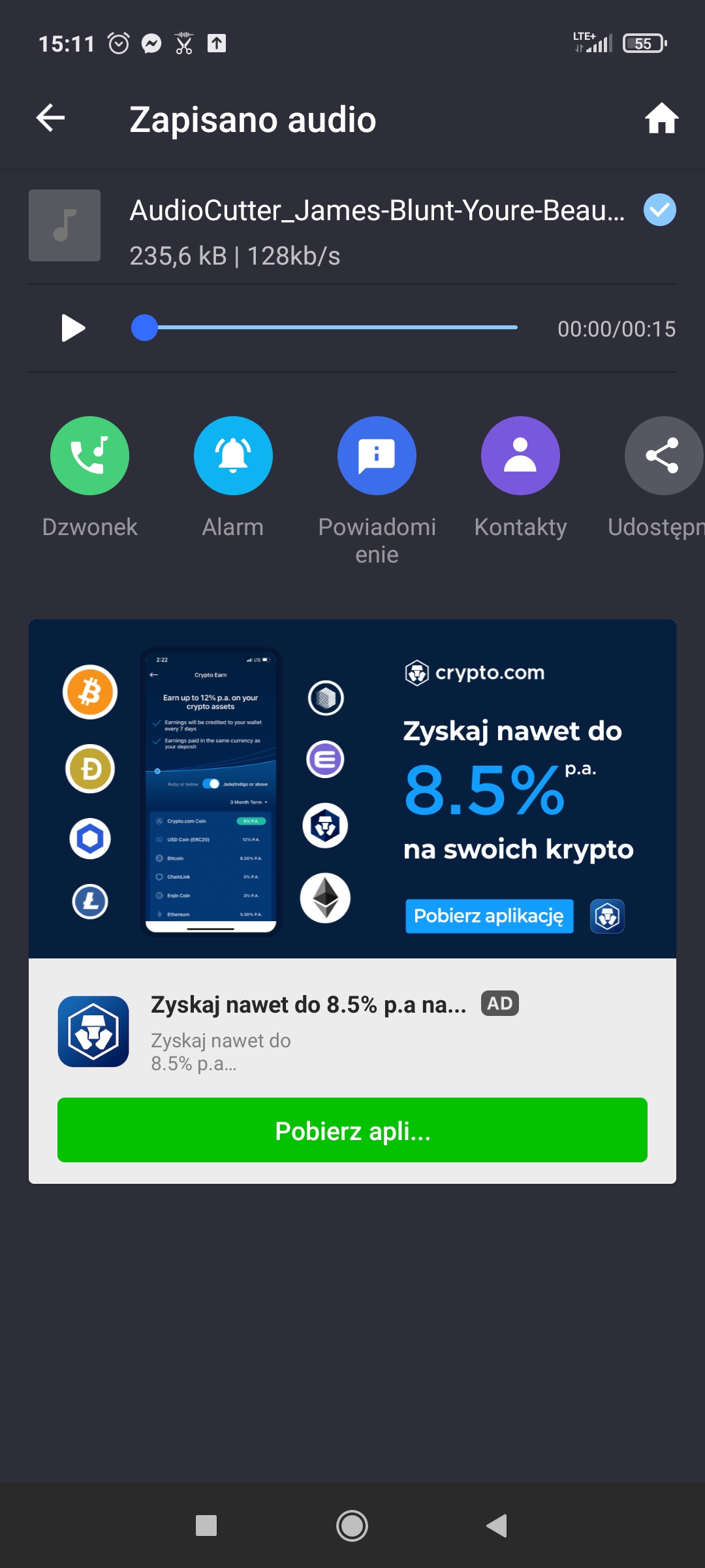 dzwonek na telefon z yt