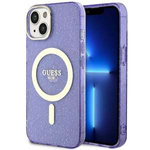 Hülle Guess GUHMP14SHCMCGU iPhone 14 6,1" lila/violett hartcase Glitter Gold MagSafe Case