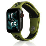 Beline pasek Apple Watch Sport Silicone42/44/45/49mm zielono-czarny green/black