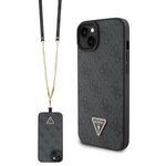 Hülle Guess GUHCP15MP4TDSCPK iPhone 15 Plus 6.7" schwarz/schwarz hartcase Crossbody 4G Metall Logo Case