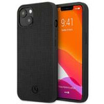 Mercedes MEHCP13MMBLBK iPhone 13 6.1" schwarz/schwarz hartcase Leder Meshed Metal Logo