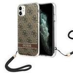 Hülle GUESS Apple iPhone 11 4G Print Strap Braun Hartcase