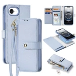 Dux Ducis Lawa iPhone 16e Lederhülle mit abnehmbarer magnetischer Brieftasche - Blau