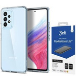 Hülle Spigen Ultra Hybrid Samsung Galaxy A53 5G Crystal Clear + Glas 3mk Flexibles Glas Lite