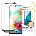 Wozinsky Set aus 2x Super Durable Full Glue Tempered Glass Vollbild mit Rahmenhülle für Samsung Galaxy A71 Schwarz