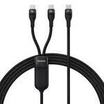 Baseus Flash Series Ⅱ Schnellladekabel 2in1 USB-C - 2xUSB-C 100W 1,5m schwarz