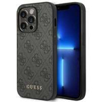 Hülle Guess iPhone 14 Pro Max 6.7" grau/grau hart case 4G Metall Gold Logo