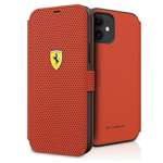 Hülle FERRARI Apple iPhone 12 Mini Book On Track Perforierte Tasche FESPEFLBKP12SRE Rot