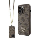 Guess GUHCP13XP4TDSCPW iPhone 13 Pro Max 6.7" braun/braun hartcase Crossbody 4G Metall Logo