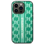 Hülle KARL LAGERFELD Apple iPhone 14 Plus Monogramm Streifen Grün Hartcase
