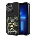 Hülle KARL LAGERFELD Apple iPhone 13 13 Pro Karlimals Kartenfach Schwarz Hartcase