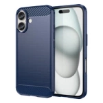 Carbon Case Silikonhülle für iPhone 16 Plus – blau