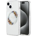 Etui Guess GUHMP15SHFWFCT iPhone 15 / 14 / 13 6.1" transparent hardcase IML Flowers Wreatch MagSafe Case