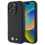 Hülle BMW iPhone 16 Pro Max schwarz/schwarz hartcase Carbon Wrapped Metal