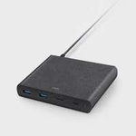 Uniq Bestellung. Netzwerk. HUB Surge 90W schwarz / anthrazit 2xUSB Quick Charge 3.0 + 2xUSB-C PD 3.0 (LITHOS Collective)