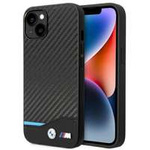 Hülle BMW BMHCP14M22NBCK iPhone 14 Plus 6,7" schwarz/schwarz Leder Carbon
