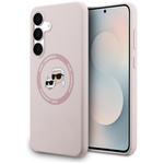 Etui Karl Lagerfeld Silicone             Karl&Choupette Heads MagSafe do Samsung Galaxy S25 FE różowy