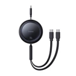 Baseus Bright Mirror Series USB-C Einziehbares Kabel - 2 x USB-C 100W 1m - Schwarz