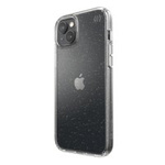 Speck Presidio Perfect-Clear mit Glitter - Hülle iPhone 14 Max mit MICROBAN Beschichtung (Klar / Gold Glitter)