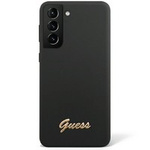 Hülle Guess GUHCS23LSLSMK S23 Ultra S918 schwarz/schwarz hartcase Silikon Vintage Gold Logo Case