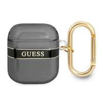 Hülle GUESS Apple AirPods Abdeckung Riemen Sammlung Schwarz Case