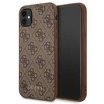 Hülle Guess GUHCN61G4GFBR iPhone 11 6.1" braun/braun hart case 4G Metall Gold Logo