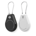 Apple AirTag Hülle Wasserdicht mit Stahlkabel - Schwarz + Weiß (2 Stück)