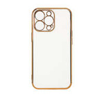 Lighting Color Case für iPhone 12 Gel Cover mit Goldrahmen weiß