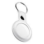 Hülle KeyBudz AirTag Schlüsselanhänger - schützendes Leder hülle für AirTag 2er-Pack (weiß)