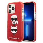Hülle KARL LAGERFELD Apple iPhone 13 13 Pro Karl&Choupette Kopf Rot Hartcase