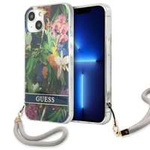 Hülle GUESS Apple iPhone 13 Mini Flower Strap Blau Hartcase
