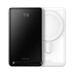 Baseus Magnetic Bracket Wireless Fast Charge Power Bank 10000mAh 20W  White  (With Baseus Xiaobai series fast charging Cable Type-C to Type-C 60W(20V/3A) 50cm  White) Overseas Edition