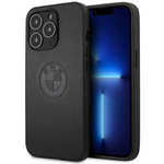 Hülle BMW BMHCP13LREELK iPhone 13 Pro / 13 6.1" schwarz/schwarz hartcase Lederprägung