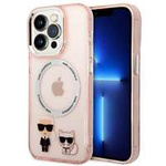 Karl Lagerfeld KLHMP14LHKCP iPhone 14 Pro 6.1" hartcase rosa/pink Karl &amp; Choupette Aluminium MagSafe