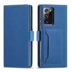 Magnet Kartenetui Hülle für Samsung Galaxy S22 Ultra Cover Card Wallet Kartenhalter Blau