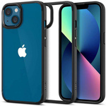 Hülle iPhone 13 Spigen Ultra Hybrid MATTE Schwarz Case + Tempered Glass Full Cover Spigen