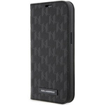 Hülle Karl Lagerfeld KLBKP14LSAKLHPK iPhone 14 Pro 6.1" bookcase schwarz/schwarz Saffiano Monogram Case