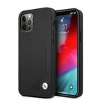 BMW Hülle Apple iPhone 12 Pro Max Leder Deboss Schwarz Hardcase