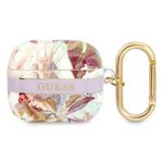 Hülle GUESS Apple AirPods 3 Abdeckung Blume Riemen Sammlung lila Case