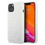 Hülle MERCEDES Apple iPhone 13 Silber Sterne Muster Weiß Hardcase