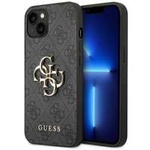 Hülle GUESS Apple iPhone 14 Plus 4G Großes Metall-Logo Grau Hartcase