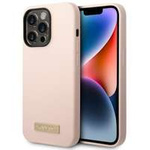 Hülle Guess iPhone 14 Pro Max 6,7" rosa/rosa hart case Silikon-Logo-Platte MagSafe