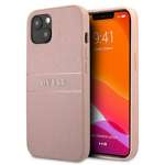 Hülle GUESS Apple iPhone 13 Mini Saffiano Streifen rosa Hartschale