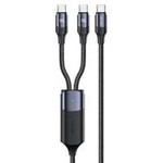 USAMS Kabel U71 2xUSB-C zu USB-C 1.2m 100W PD Schnellladung schwarz/schwarz SJ551USB01 (US-SJ551)