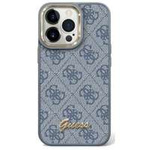 Hülle GUESS Apple iPhone 14 Pro Max 4G Vintage Gold Logo Blau Hartcase