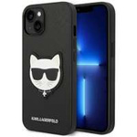 Hülle Karl Lagerfeld iPhone 14 Plus 6.7" hartcase schwarz/schwarz Saffiano Choupette Head Patch
