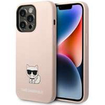 Hülle KARL LAGERFELD Apple iPhone 14 Pro Silicone Choupette Body Hellrosa Hartcase