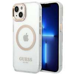 Guess GUHMP14SHTRMD iPhone 14 6.1" gold/gold hart case Metallumriss MagSafe